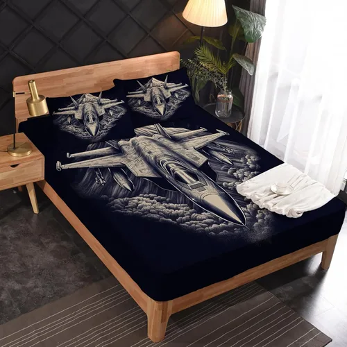 Vista 19 de Juego de sábanas abstractas tamaño individual, sábanas de microfibra suave, bolsillo profundo, sábanas y fundas de almohada estampadas sin arrugas