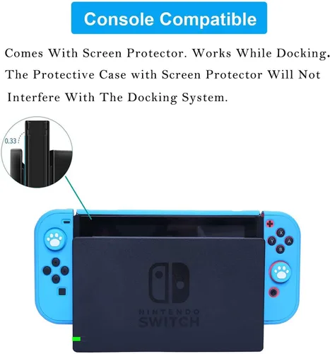 Vista 2 de Dockable Case for Nintendo Switch - COMCOOL 3 in 1 Protective Cover Case for Nintendo Switch and Joy-Con Controller with Screen Protector and Thumb