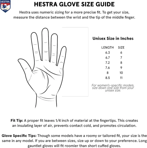 Vista 6 de Hestra Army - Guante de esquí de cuero con 5 dedos para esquí y montañismo