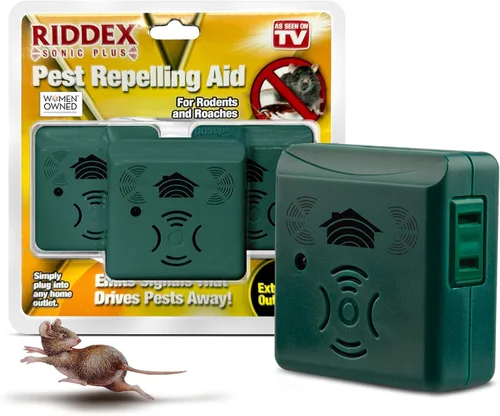 Vista 7 de Riddex Sonic Plus - Repelente ultrasónico de plagas, enchufe con salidas para uso en interiores, repelente de insectos - Repelente de insectos