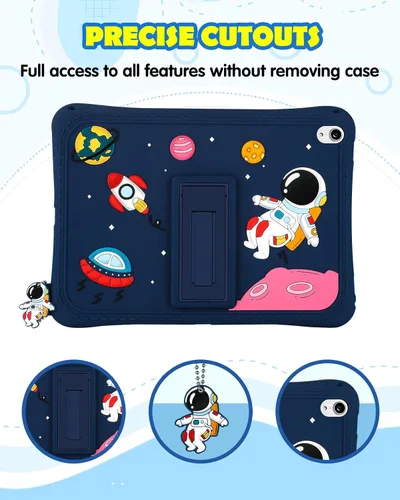 Vista 3 de Funda para iPad Air 3/Pro de 10.5 pulgadas - Niños Adolescentes Cool Cartoon Astronauta Space Men 3D Silicona Tablet Cover con soporte para iPad