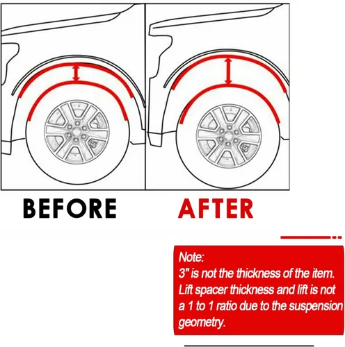 Vista 4 de Kit de elevación de nivelación delantera de 3 pulgadas compatible con Chevrolet Silverado/GMC Sierra 1500 2WD 1999-2006