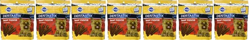 Vista 3 de Pedigree Dentastix - Juguete con sabor a carne de res, golosinas pequeñas para perros, 6 onzas, 24 golosinas
