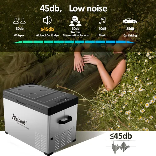 Vista 28 de Alpicool CHS45 Refrigerador de 12 voltios con control de temperatura dual, portátil, 33 cuartos (31 litros), para camión, cámper, barco, campamento