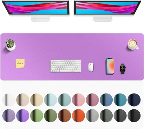 Vista 51 de Aothia - Protector de escritorio de cuero sintético grande, base antideslizante para mouse y superficie para escribir, impermeable, fácil de Agua
