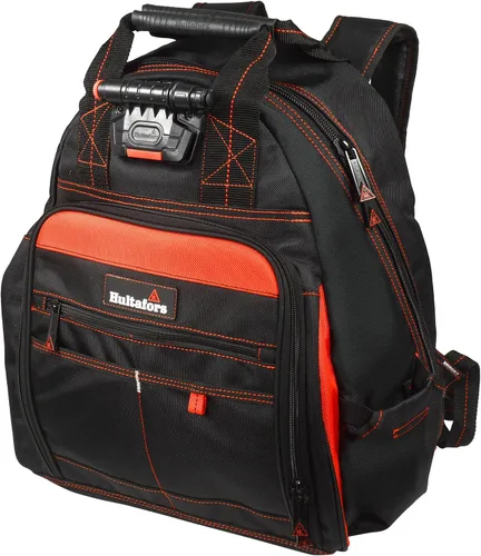 Vista 11 de Hultafors Work Gear HTL523 Mochila iluminada para herramientas, 50 bolsillos, portaherramientas de poliéster balístico resistente, luz giratoria