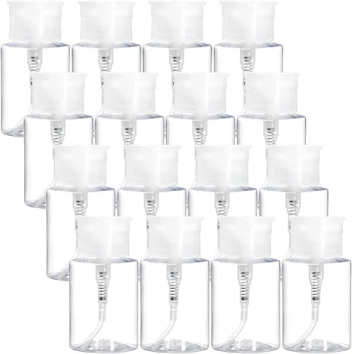 Hedume Paquete de 16 unidades con bomba de eliminación de esmalte de uñas, dispensador vacío, dispensador de bomba de empuje, recipiente de