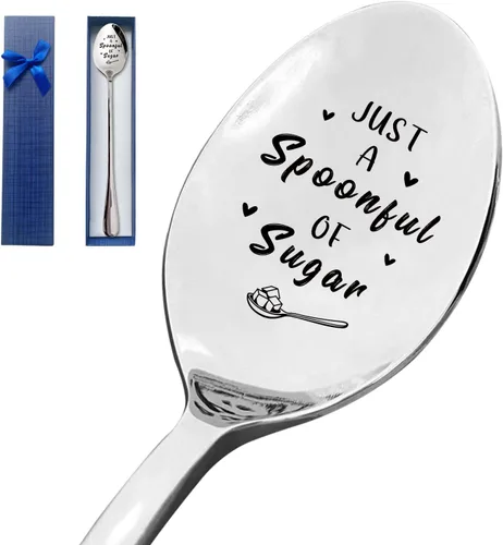 Vista 7 de Divertida cuchara grabada de acero inoxidable con texto en inglés "My Nutella", cuchara de café y helado, regalo de cumpleaños, Navidad, San