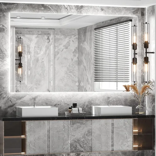 Vista 20 de TETOTE - Espejo retroiluminado para baño con luz, botón táctil regulable y función antivaho (horizontal o vertical)