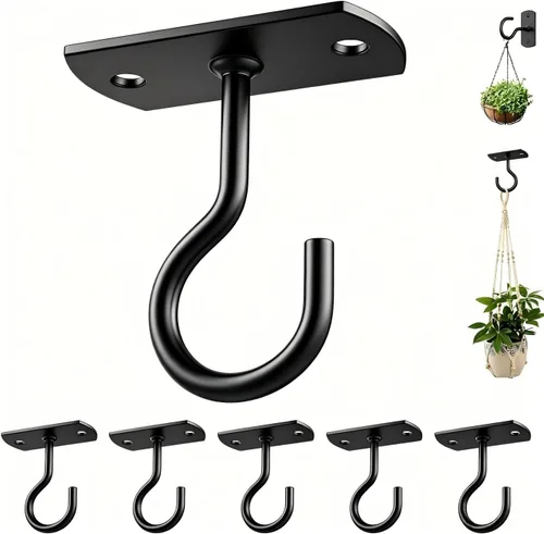 Vista 9 de Ganchos de techo para plantas colgantes, paquete de 2.5 pulgadas, ganchos de pared para plantas, luces, macetas, linternas, comederos de pájaros