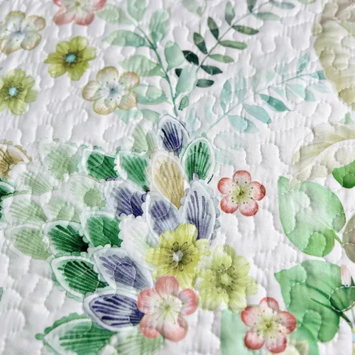 Vista 9 de Juego de ropa de cama tamaño King, reversible, con estampado floral, ligero, edredón vintage de microfibra a cuadros para todas las estaciones