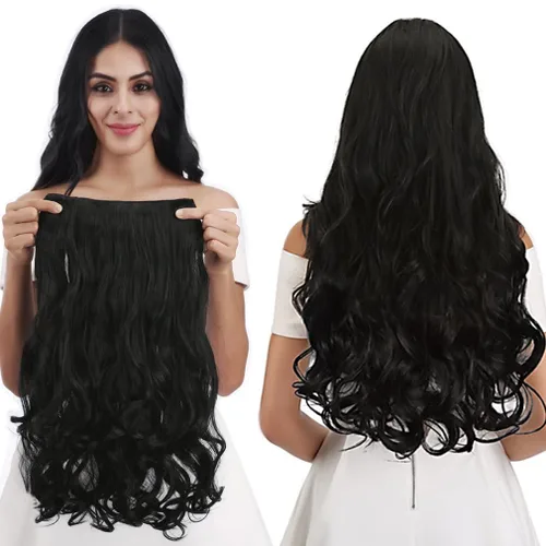 Vista 19 de REECHO Extensiones de cabello rubio, 20 pulgadas, extensiones de cabello grueso y largo con clip, extensiones de cabello sintético suave natural