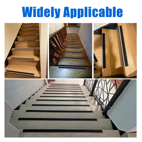 Vista 5 de Socein Rejilla de vinilo para escaleras, borde de escalera, protector de borde de escalera, borde de escaleras, antideslizante e impermeable