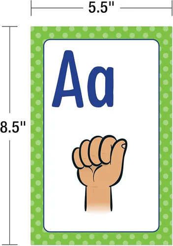 Vista 3 de Carson Dellosa Pósteres ASL de 26 Piezas, 8.5" x 11" Decoración de Pared en Lenguaje de Señas Americano, Tarjetas del Alfabeto para Tablón