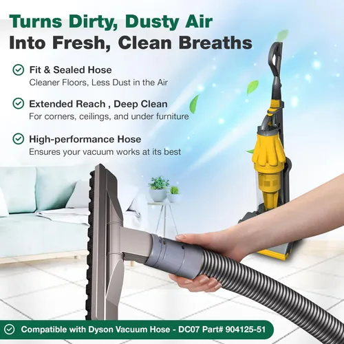 Vista 3 de Crucial Vacuum Manguera compatible con Dyson DC07 All Floors Hose Silver/Yellow No. 904125-51
