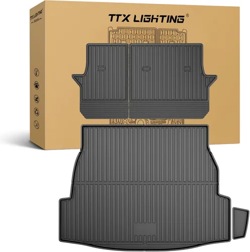 Vista 14 de TTX LIGHTING Alfombrillas para piso Compatibles con Toyota Highlander 2014-2019 Forro para maletero y respaldo Alfombrilla de protección para todo