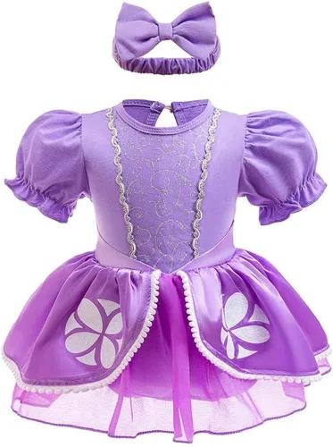 Vista 39 de Disfraz de princesa de Navidad para niñas, sirena, Bella, Sofía, para Halloween o cumpleaños, mameluco de tutú con diadema