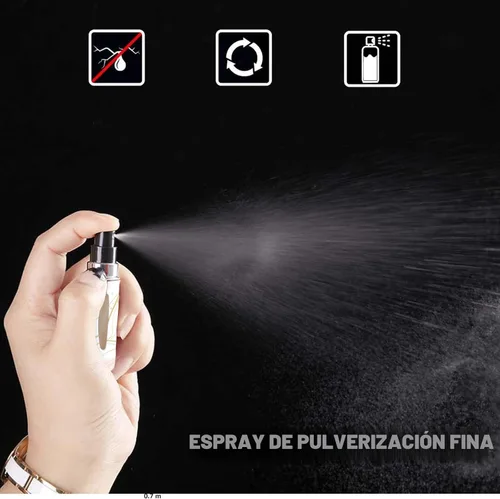 Vista 3 de Botella de Perfume Recargable para Viajes – Mini Vaporizador Portátil, Botellas de Perfume Vacías con Patrones Únicos, Estuche de Bomba de Repuesto