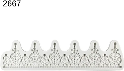 Vista 6 de Molde para decoración de pastel de corona, altura de 2.8 pulgadas, tiara de filigrana