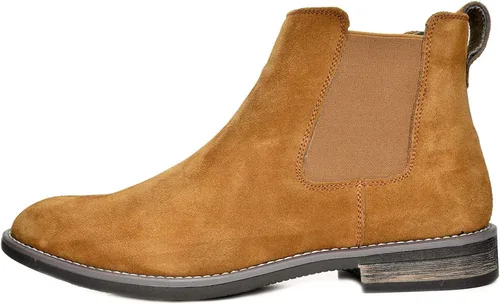 Vista 2 de Bruno Marc - Botines tipo Chelsea de gamuza y piel para hombre