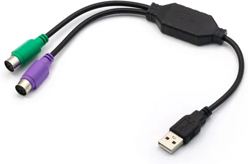Vista 9 de PS/2 to USB Adapter Cable, 4Pack PS2 Female to USB Male Converter Connector Adapter for PC Keyboard