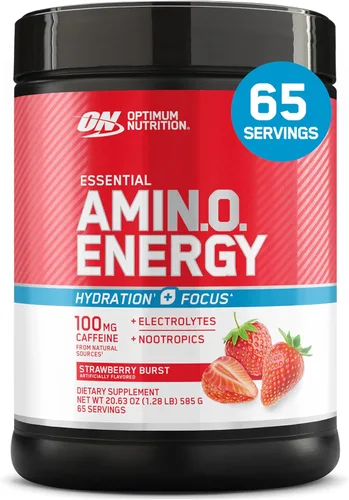 Vista 13 de Optimum Nutrition Amino Energy Powder Plus Focus, con BCAA, electrolitos y cafeína, ponche de frutas, 65 porciones (el embalaje puede variar)