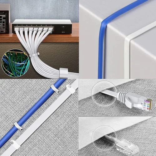 Vista 6 de BUSOHE Cable Ethernet Cat6 de 20 pies, color blanco, Cat-6 plano RJ45 para computadora, Internet LAN, red Ethernet, cable de conexión Ethernet - 20