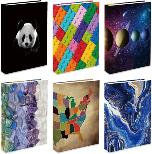 Paquete de 6 fundas elásticas para libros, fundas gigantes para libros de tapa dura, libros de texto de hasta 9 x 11 pulgadas, reutilizables,