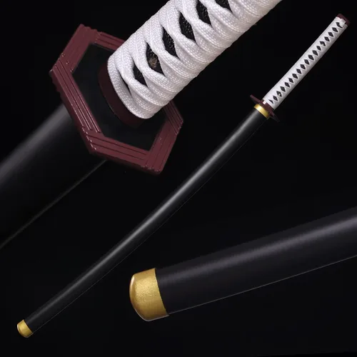 Vista 2 de Demon Slayer Sword - Espada Katana afilada de metal real hecha a mano, 41 pulgadas, acero de alto carbono 1060, espadas samurái listas