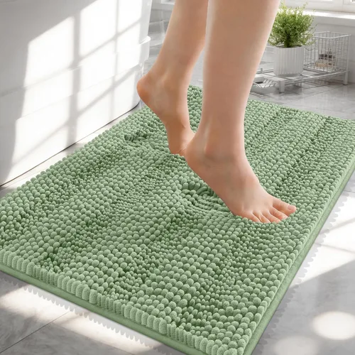 Vista 81 de OLANLY Tapetes de baño gruesos de chenilla a rayas de 30 x 20 pulgadas, extra suaves, absorbentes, con parte trasera de goma, se pueden lavar