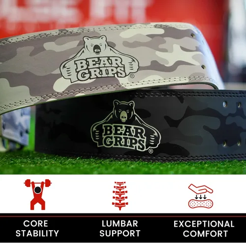 Vista 6 de Bear Grips Cinturón de levantamiento de pesas, cinturón de cuero para hombres, cinturón de levantamiento de pesas para mujeres, cinturón de gimnasio