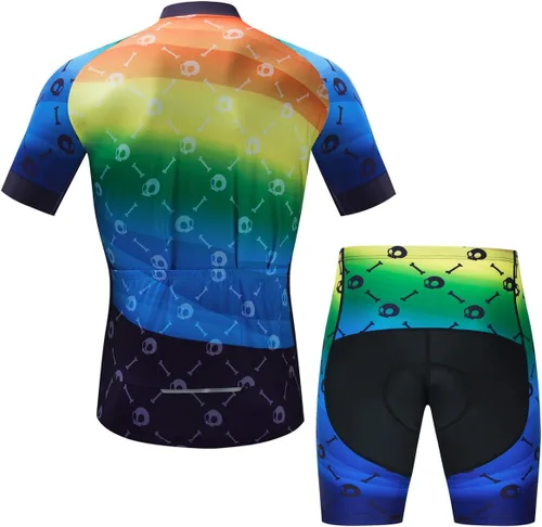 Vista 2 de Cycling Jerseys Men Set, Breathable Bicycle Suit Mountain Bike Clothes Biking Jersey Quick Dry