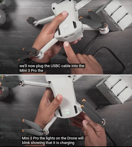 Vista 4 de 5FT USB C Drone Power Adapter Charger Cable for DJI Mini 3 Pro, DJI Mini 3, DJI Mini 2, DJI Mini 2 SE, Two-Way Charging Hub, DJI RS 3 Pro, RS 3, RSC