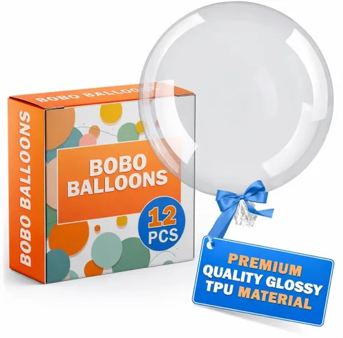 Vista 10 de 10 globos LED iluminados para fiestas, globo transparente de 18 pulgadas con cadena de luces doradas e interruptor individual, decoraciones