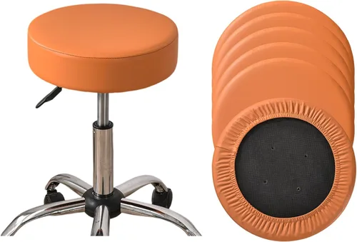 Vista 35 de HAOYONG Juego de 4 fundas redondas para taburetes de bar, impermeables, de poliuretano, fundas elásticas para taburetes de bar, fundas para sillas