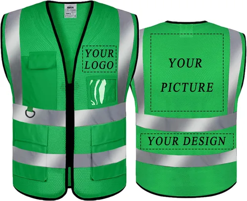 Vista 48 de BeautyWill Chaleco de seguridad personalizado con logotipo Clase 2 Chaleco reflectante de alta visibilidad Chaleco de trabajo protector