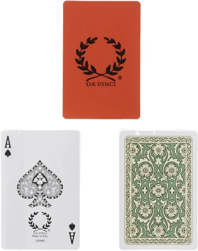 Vista 4 de DA VINCI Venezia, naipes italianos 100% de plástico, juego de 2 cubiertas, índice regular de tamaño de puente