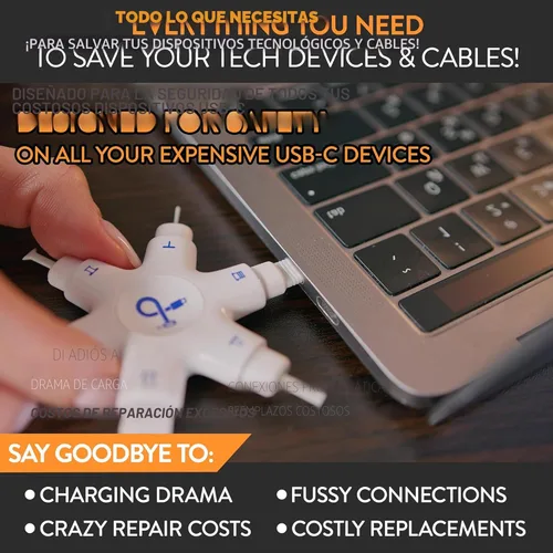 Vista 5 de Kit de Limpieza Multi-Herramienta PurePort USB-C Limpia, repara y restaura puertos USB C y cables de teléfono celular, tableta y portátil