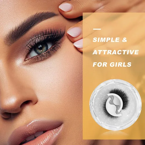 Vista 7 de Pestañas autoadhesivas, pestañas postizas de aspecto natural, pestañas autoadhesivas reutilizables, no necesita pegamento ni delineador, fáciles