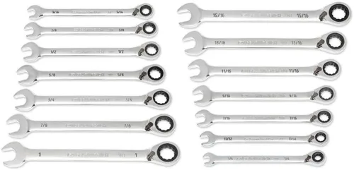 Vista 5 de GEARWRENCH Juego de llaves de trinquete reversibles SAE de 10 piezas de 90 dientes y 12 puntos 86658