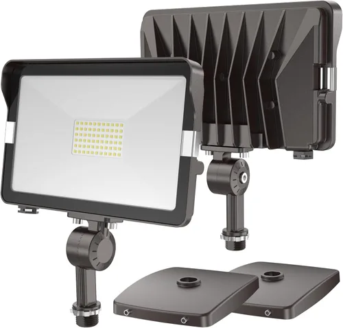 Vista 7 de HYPERLITE Paquete de 2 luces de inundación LED de 30 W para exteriores con soporte de nudillos, montaje en pared de 5000 K 3,300 Lm IP65, luces