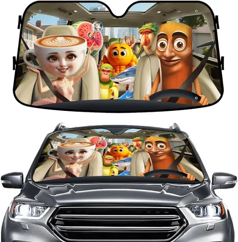 Vista 75 de GENANY Eagle - Parasol para parabrisas de automóvil, SUV, camión (55 x 30 pulgadas), parasol patriótico para parabrisas, protectores para ventanas