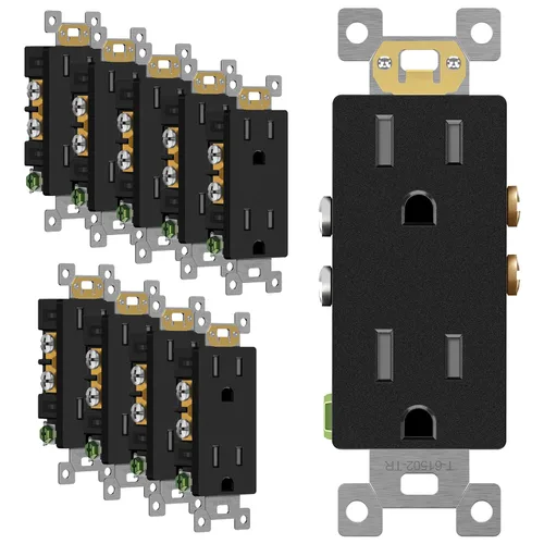 Vista 20 de ENERLITES, Silver Elite Series - Toma de corriente decorativa para niños, resistente a manipulaciones, autoconectable, 2 polos, grado residencial