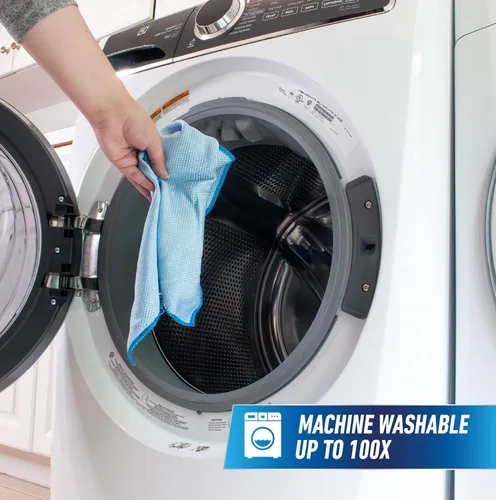 Vista 6 de Unger Toallas profesionales de microfibra de grado profesional de 18 x 18 pulgadas, paquete de 3, paños de limpieza multiusos en húmedo y seco