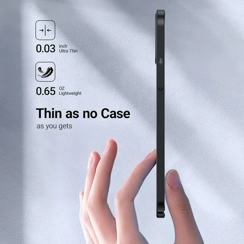 Vista 2 de TORRAS Ajuste Delgado funda para iPhone 12 Pro Max, funda ultrafina con agarre antideslizante y sin huellas dactilares, funda de plástico duro súper