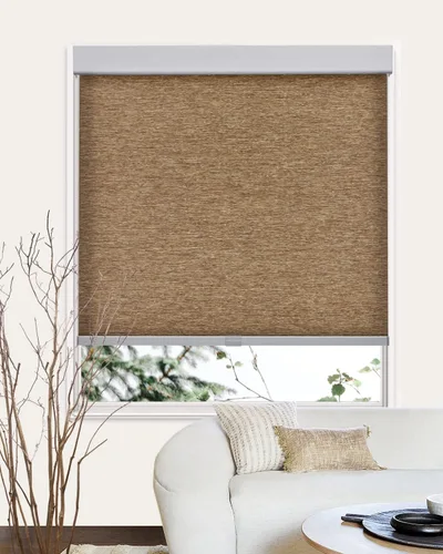 Vista 5 de Tonature Free-Stop - Persianas sin cordones con cenefa, tejido natural, persianas enrollables con filtro de luz para el hogar, persianas enrollables