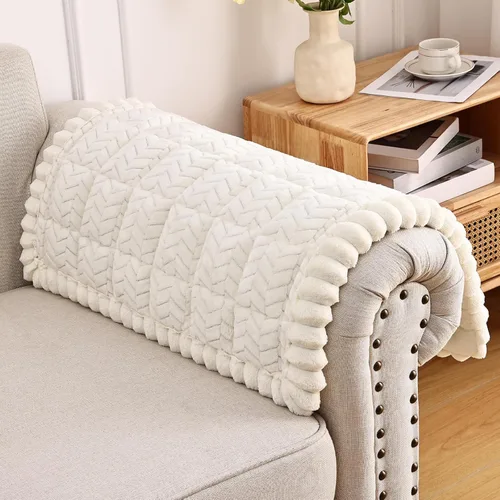 Vista 21 de Smiry Fundas Antideslizantes para Reposabrazos de Sofá para Perros, Fundas Mullidas para Reposabrazos de Sofá Aptas para Mascotas, Protectores