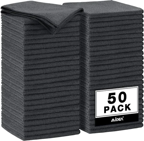 Vista 12 de AIDEA Paño de limpieza de microfibra negro 24PK, toallas de microfibra para autos, paños de auto premium, paños para quitar el polvo sin pelusa