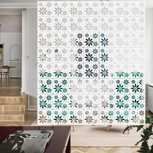 Vista 17 de Yizunnu Divisor de habitación colgante, división de paneles blancos de bricolaje, 12 piezas de pantalla de panel de madera y plástico, separadores