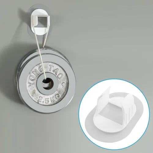 Vista 5 de Soporte de manguera de drenaje para lavadora autoadhesivo, sin taladro, abrazadera de fijación de tubería blanca, clip flexible para manguera